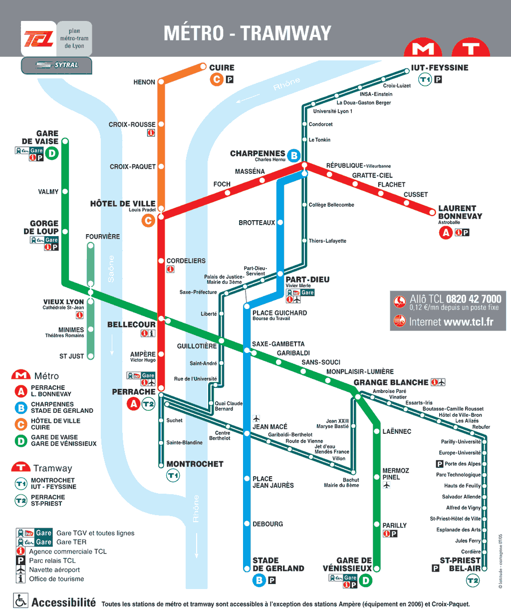 Plan métro Lyon
