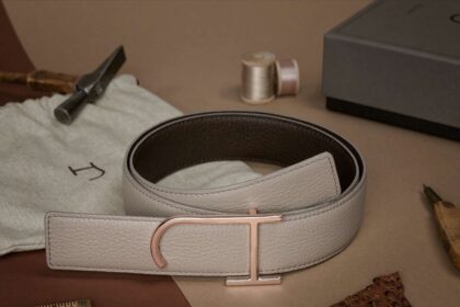 Ceinture luxe reversible en cuir
