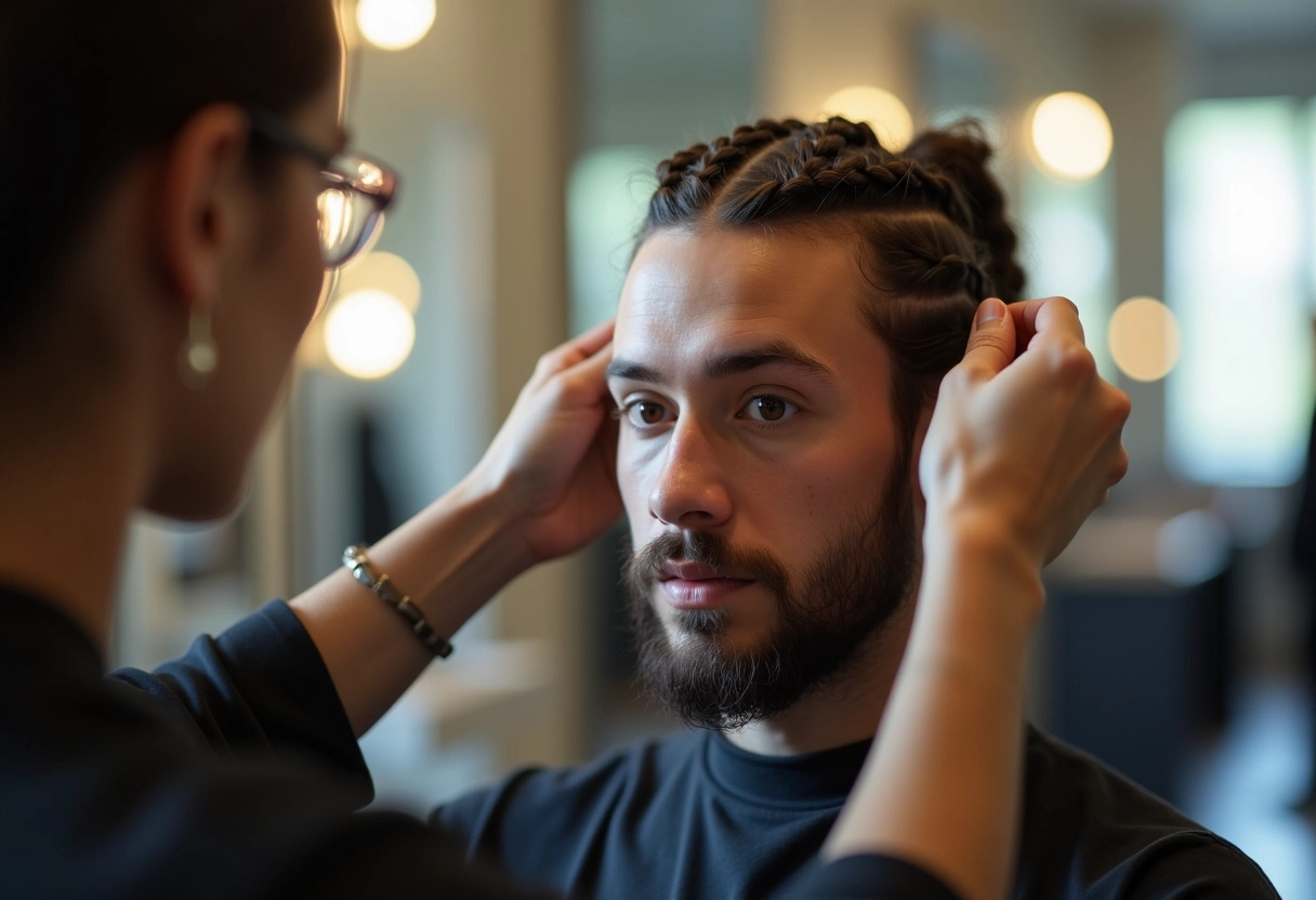 homme blanc tresses