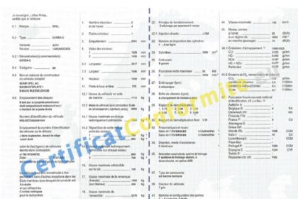 Certificat de conformité