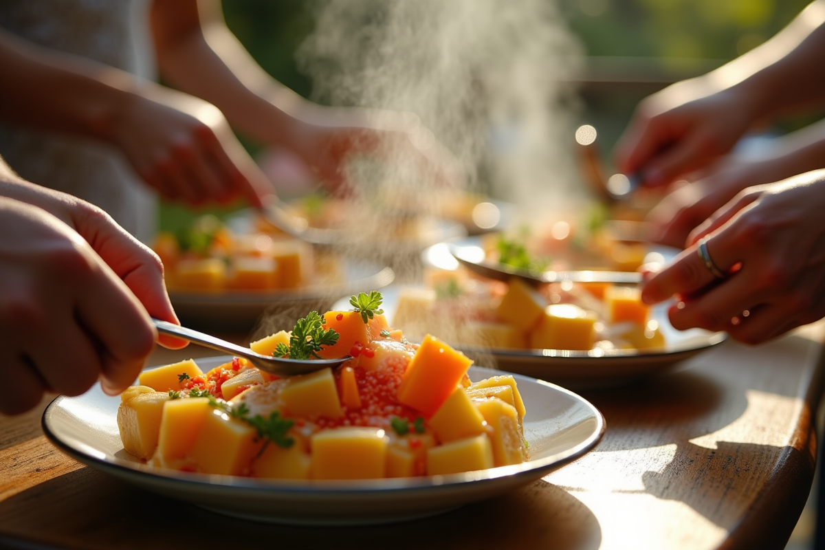 Mains faisant des erreurs lors de la raclette avec vapeur