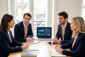 Équipe financière préparant la facturation électronique et le e-reporting en France
