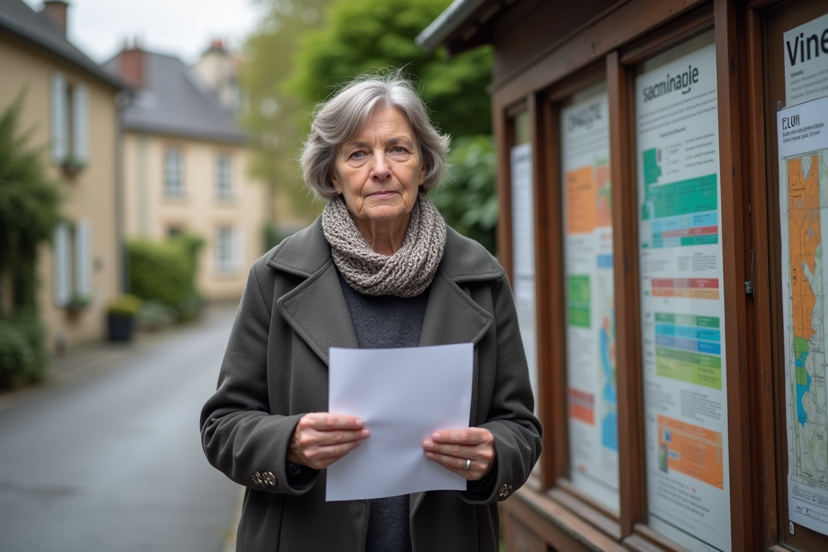Femme lisant un document d