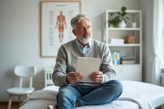 Ostéopathe examinant un patient avec des douleurs diverses
