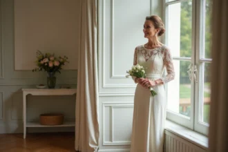 Robe de mariée élégante et confortable pour une femme de 50 ans