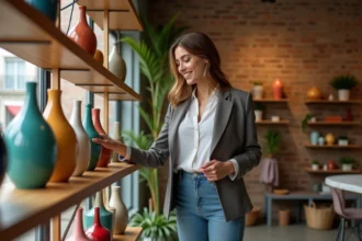 Vitrine de magasin décorée pour attirer les clients