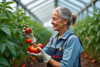 Fruits et légumes cultivés en serre chauffée pour l'agriculture biologique