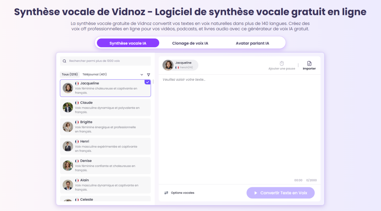 vidnoz tts - page