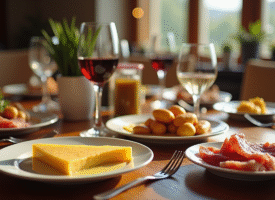 Table raclette élégante avec fromage et charcuterie