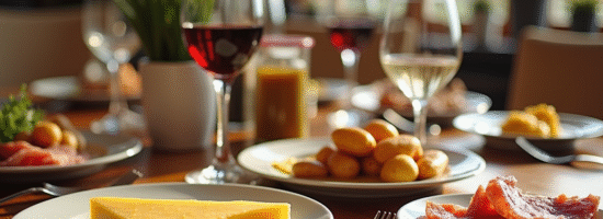 Table raclette élégante avec fromage et charcuterie